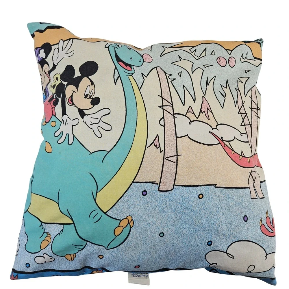 Vintage Mickey and Minnie Mouse‎ Disney Stone Age throw pillow 18x17in